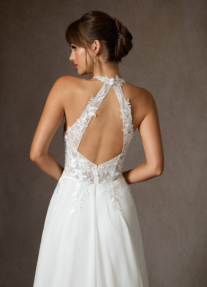 Diamond White A-Line Lace Dress