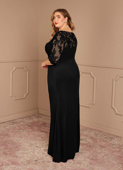 Black Sheath Scoop Lace Lace Dress
