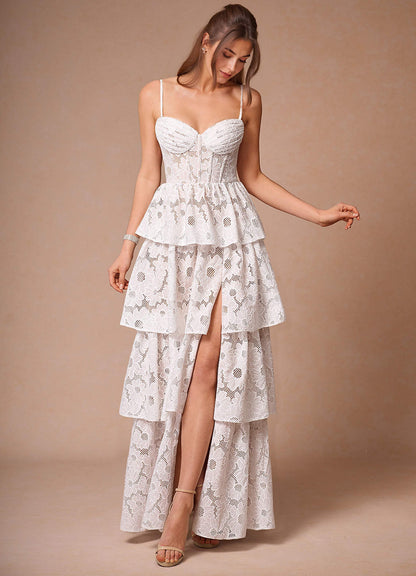 Galadriel White Lace Layered Dress  Dress