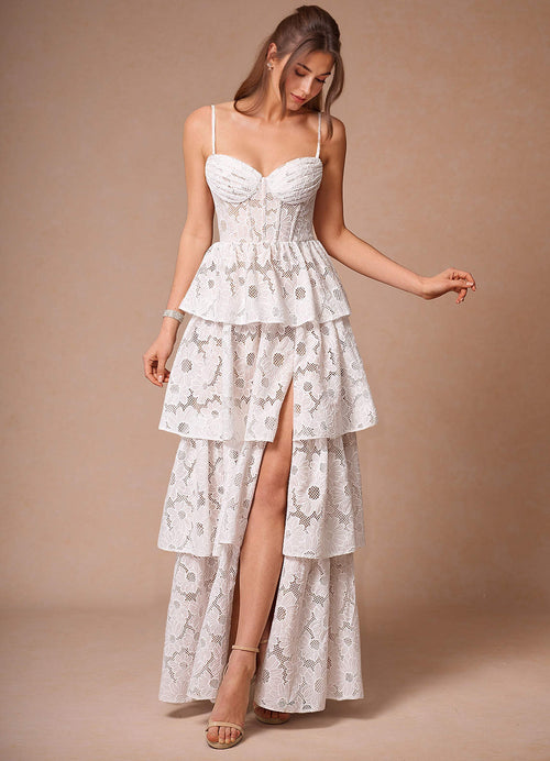 Galadriel White Lace Layered Dress  Dress