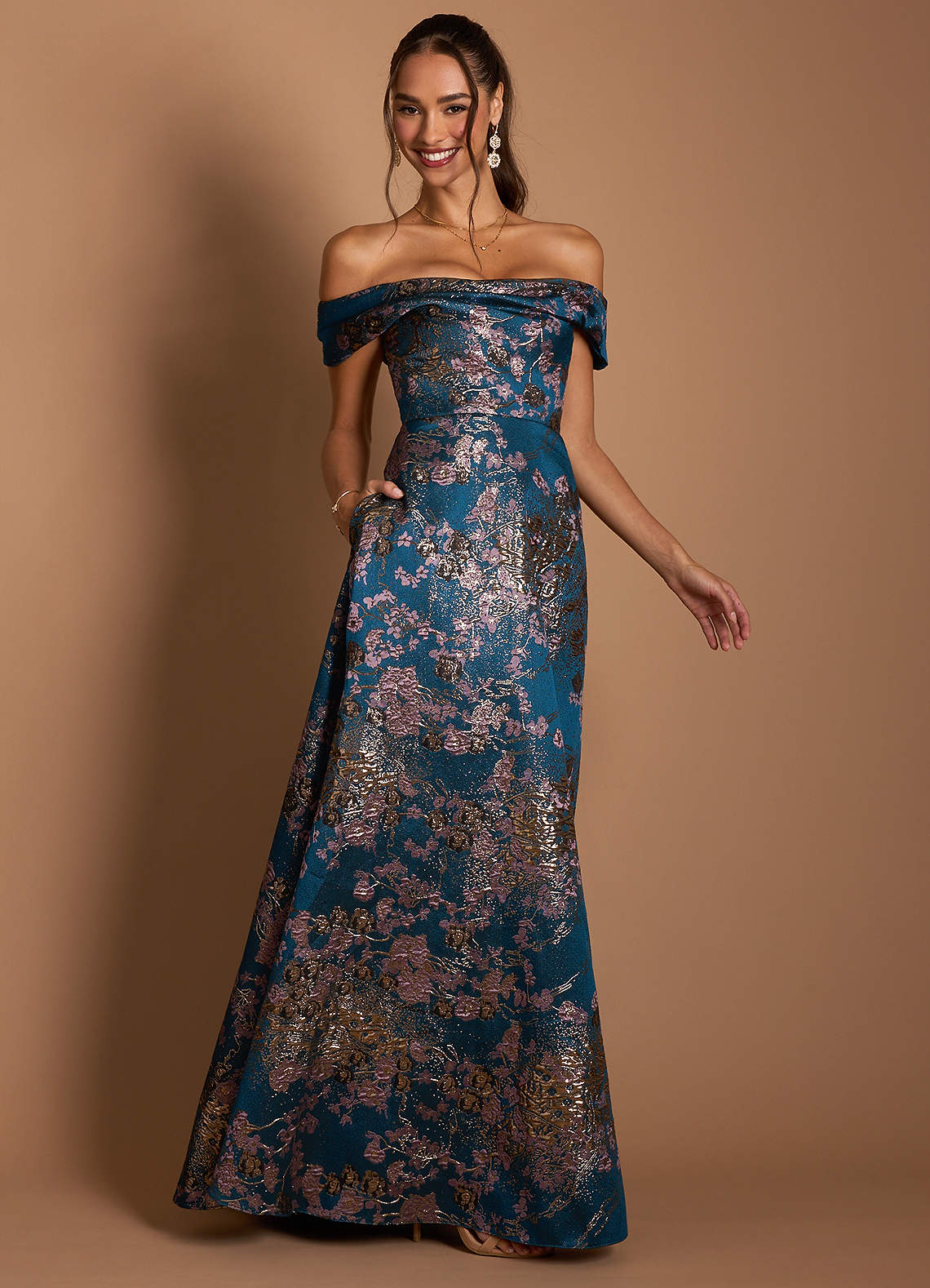 Jordan Teal Floral Maxi Dress  Dress