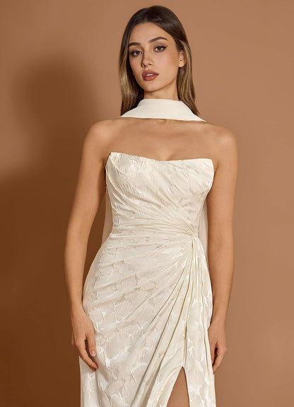 Caelia French White Maxi Dress