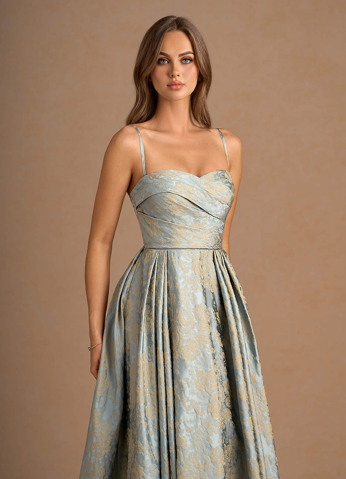 Maelis Vintage Blue Maxi Gown  Dress