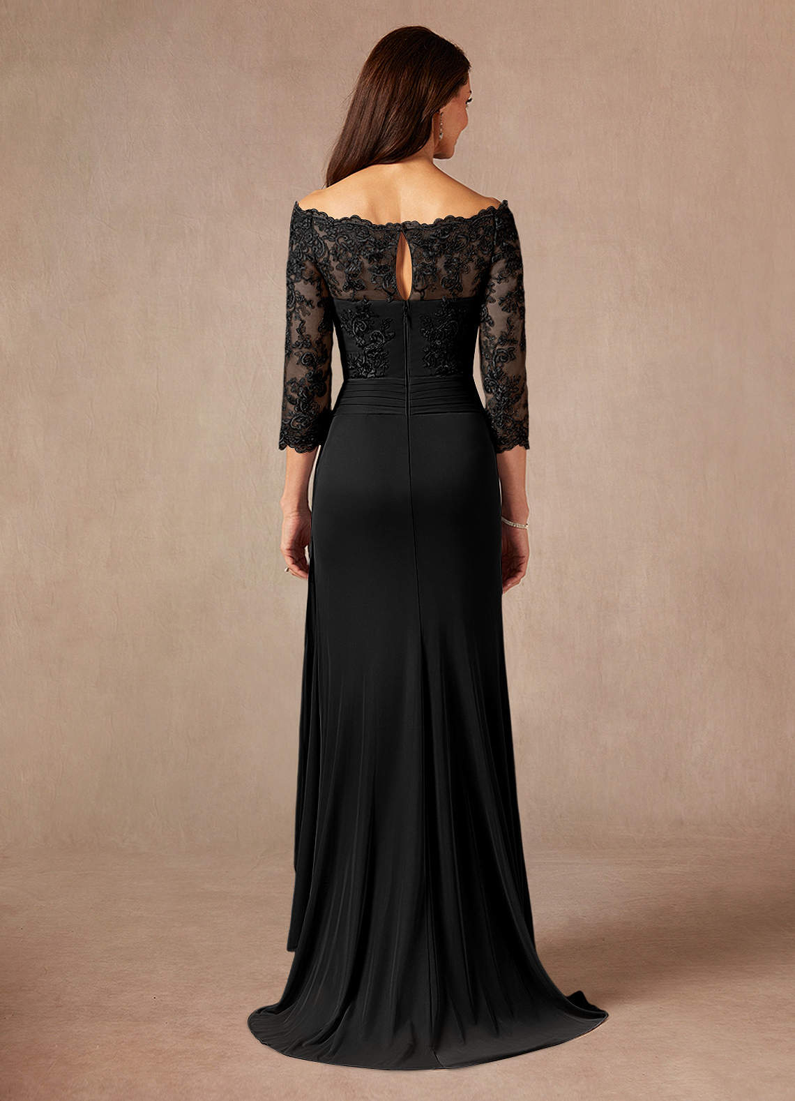 Black Mermaid Off the Shoulder Mesh Dress