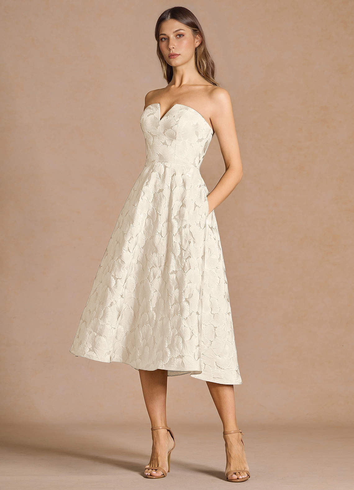 Phoenix French White Midi Dress