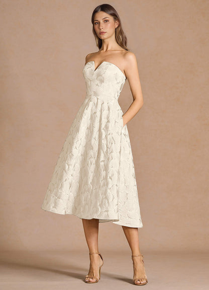 Phoenix French White Midi Dress