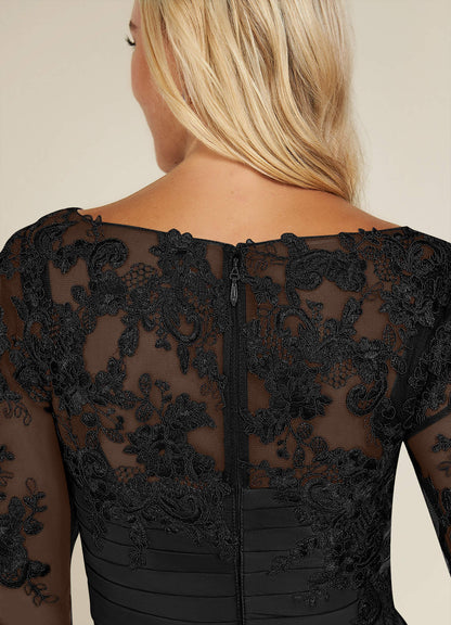 Black Sheath Scoop Lace Lace Dress