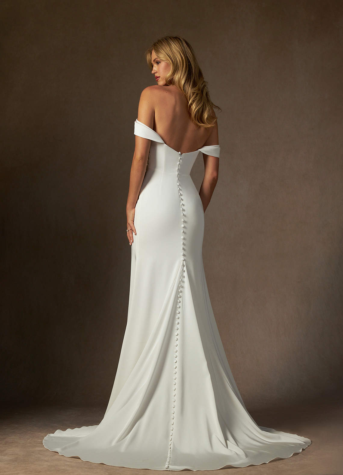 Diamond White Mermaid Strapless Crepe Back Satin Dress