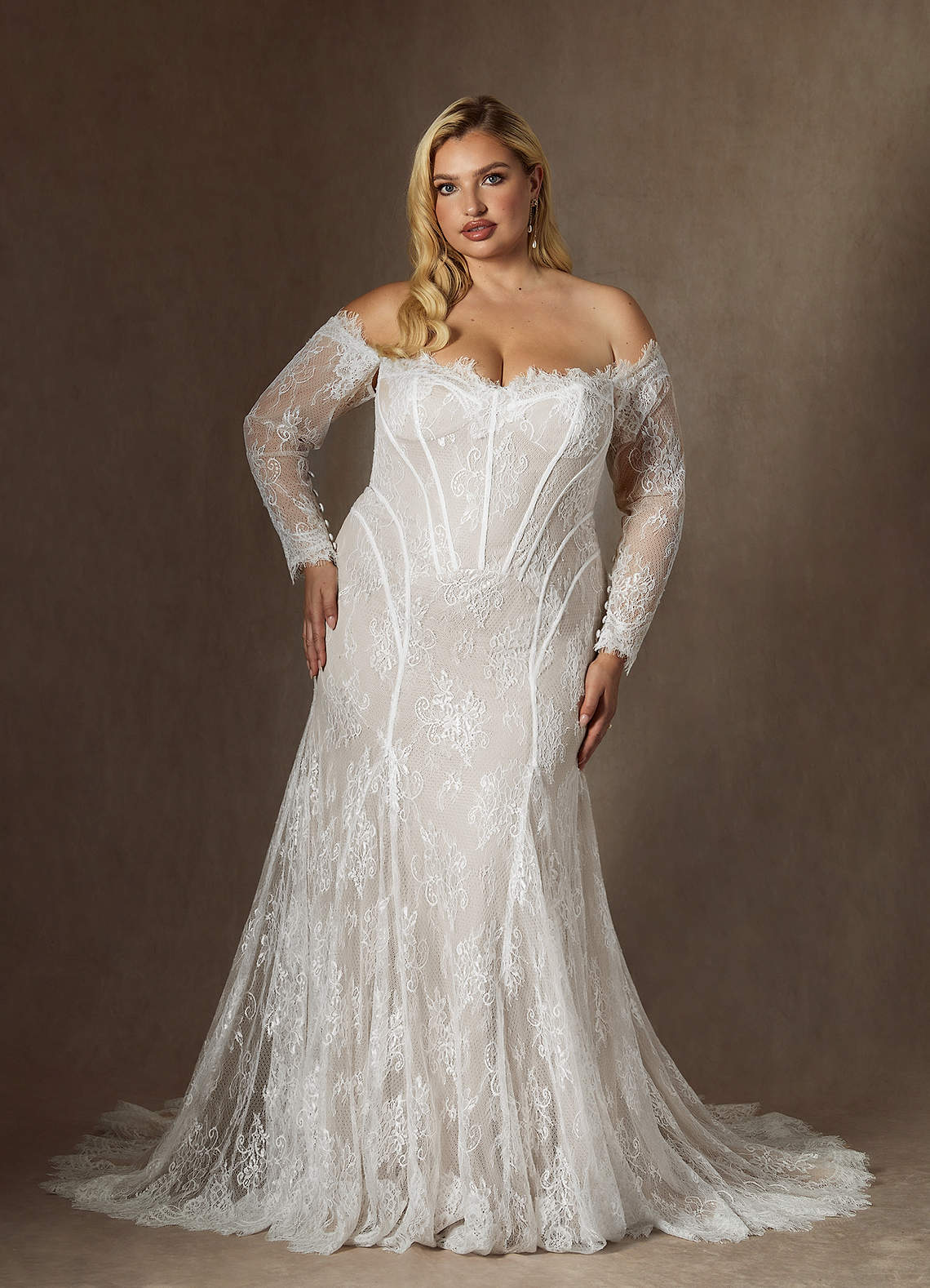 Diamond White Mermaid Off the Shoulder Tulle Dress