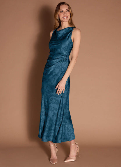 Gelina Navy Black Maxi Dress