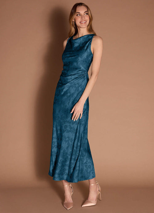 Gelina Navy Black Maxi Dress