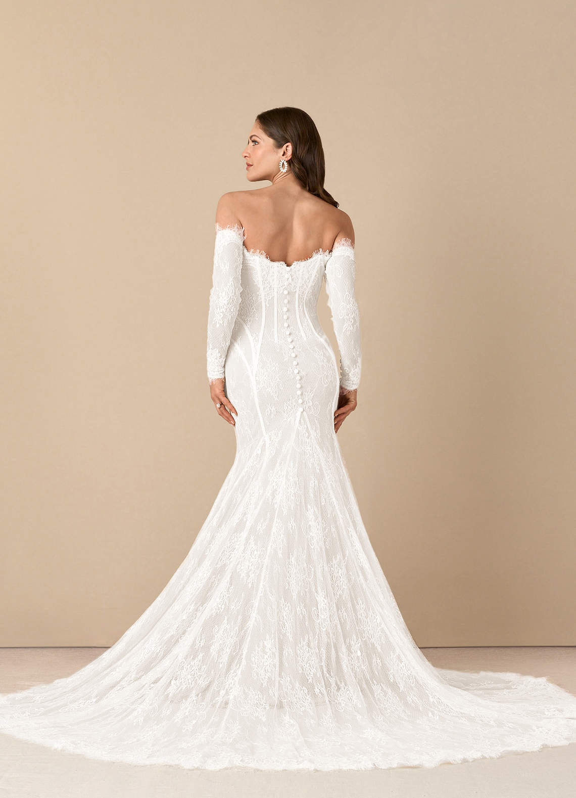 Diamond White Mermaid Off the Shoulder Tulle Dress