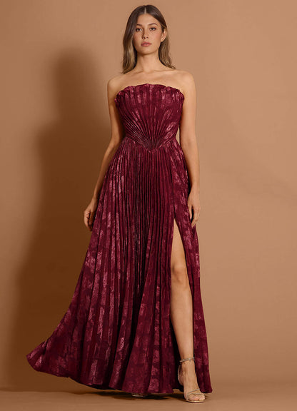Audrina Wine Maxi Dress