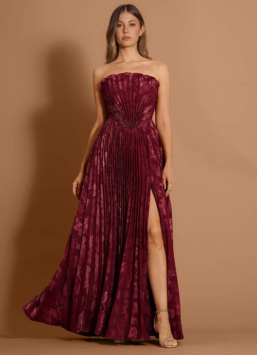 Audrina Wine Maxi Dress