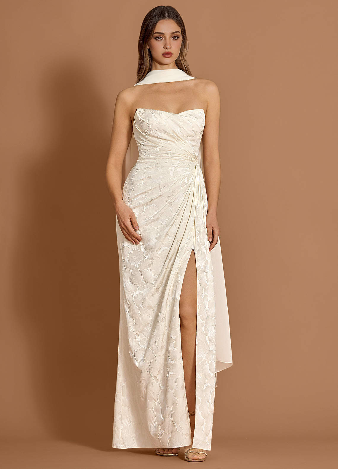 Caelia French White Maxi Dress
