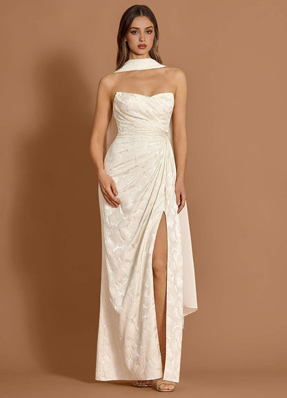 Caelia French White Maxi Dress