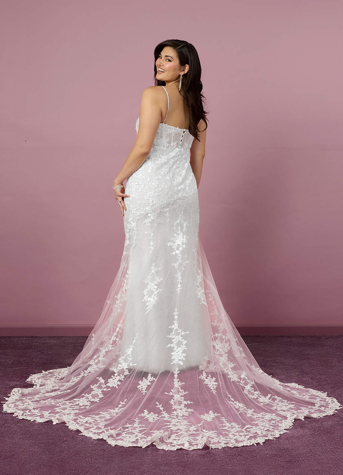 Diamond White Mermaid Sequins Tulle Dress Diamond White