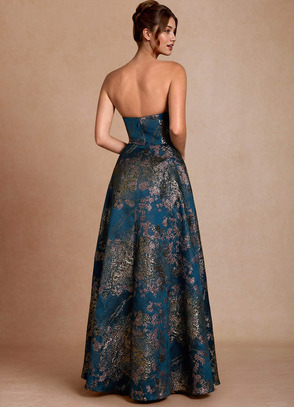 Marlie Teal Floral Maxi Dress