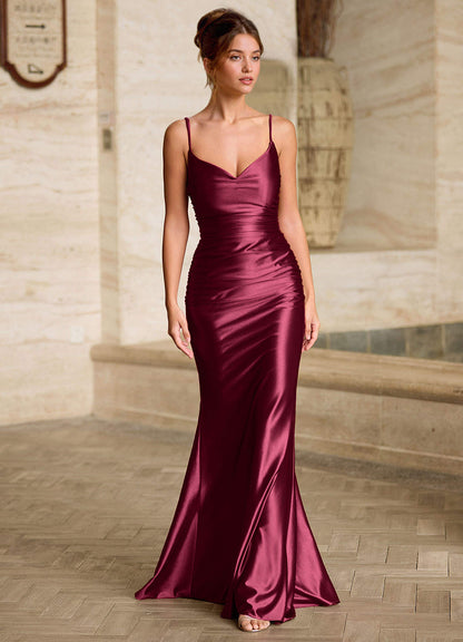 Scarlett Ankara Red Backless Lace-Up Mermaid Prom Dress