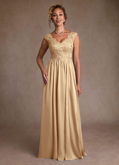 Champagne A-Line Lace Dress