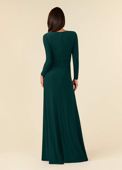 Pine A-Line Pleated Luxe Knit Dress
