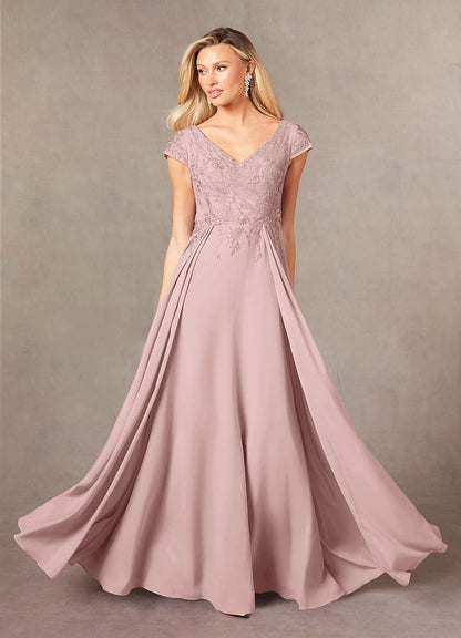Dusty Rose A-Line Lace Dress