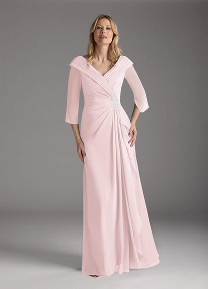 Blushing Pink A-Line Chiffon Dress
