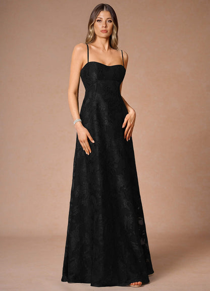Hollis Black Lace Back Maxi Dress  Dress