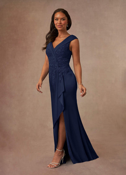 Dark Navy A-Line Lace Dress