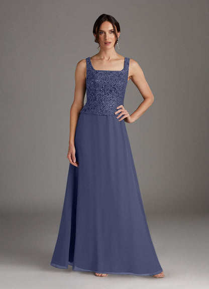 Stormy Sheath Square Neckline Sequins Chiffon Dress