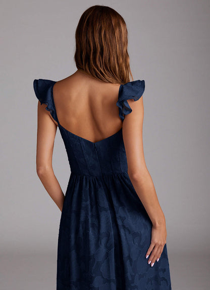 Evelyn Navy Corset Maxi Dress