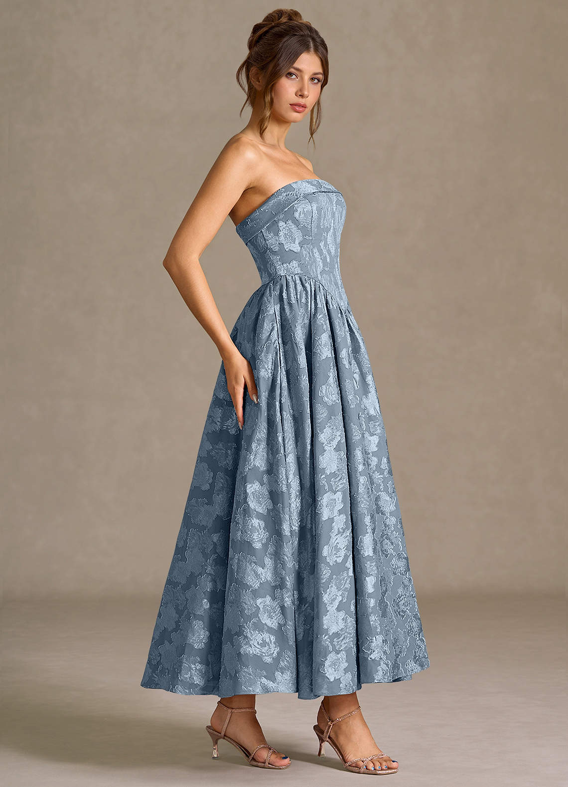 Mila Dusty Blue Midi Dress