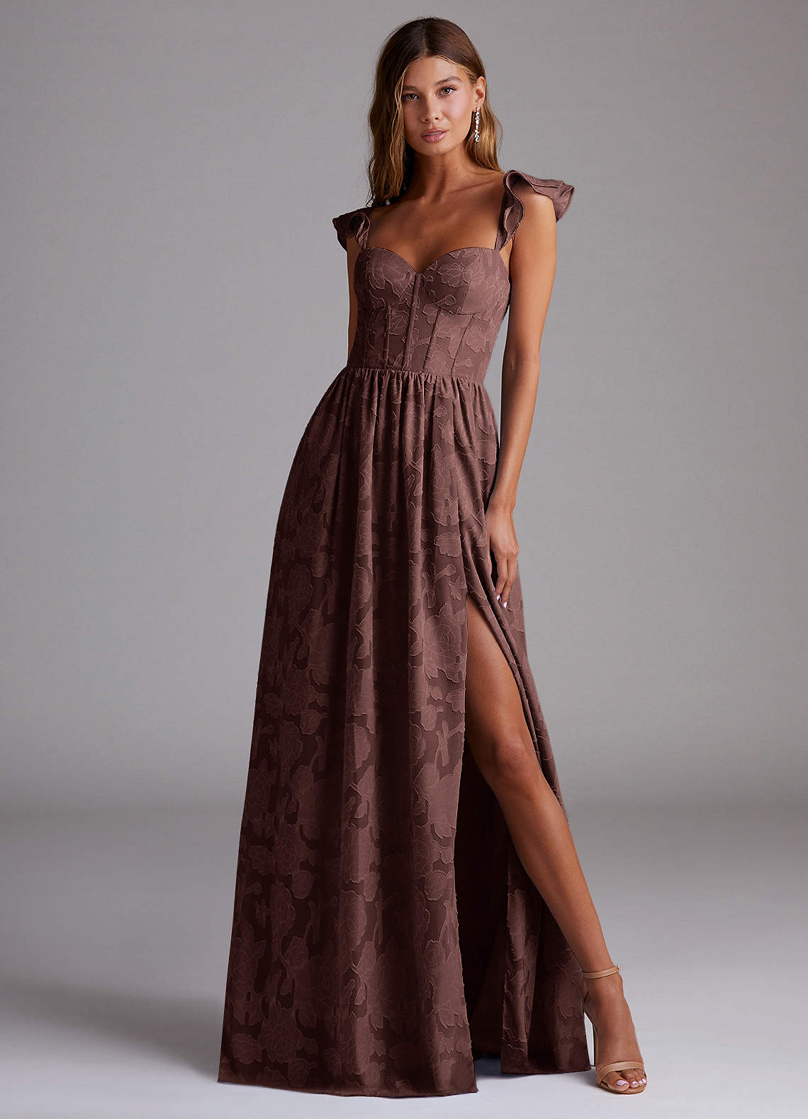 Denisse Mocha Coco Corset Maxi Dress