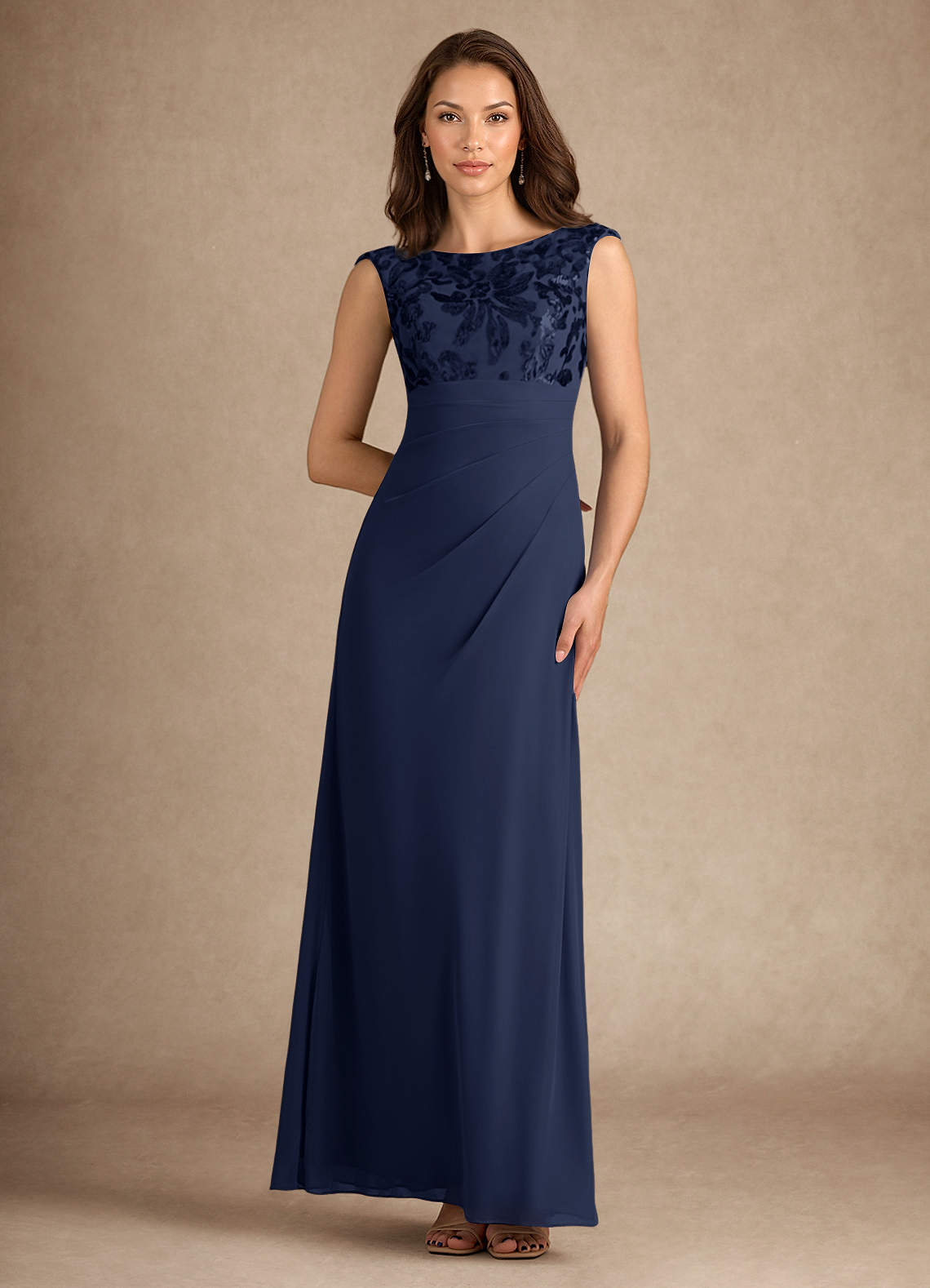 Dark Navy A-Line Sequins Dress