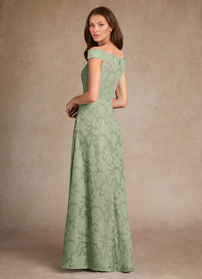 Dusty Sage A-Line Boatneck Floral Burnout Dress