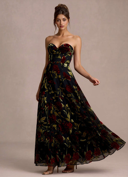 Kaelith Black Multi Maxi Dress