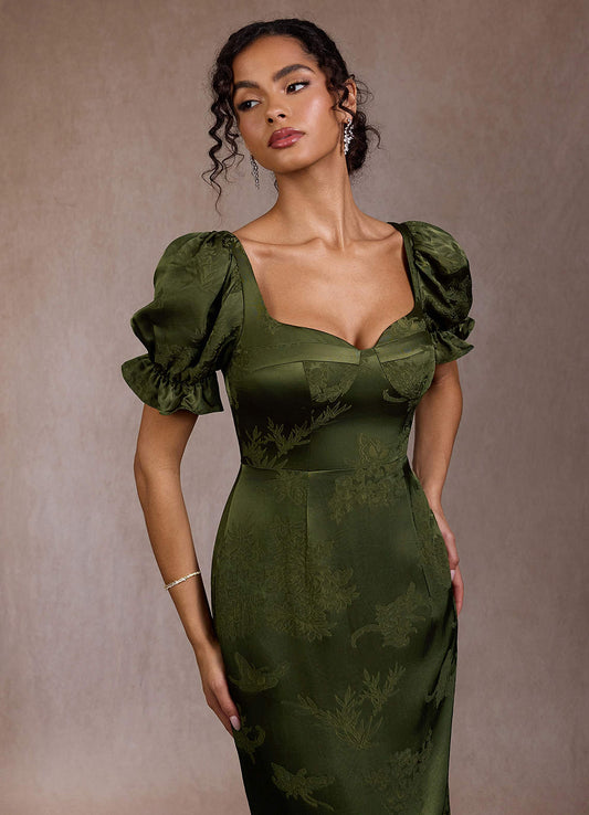 Allira Dark Moss Maxi Dress