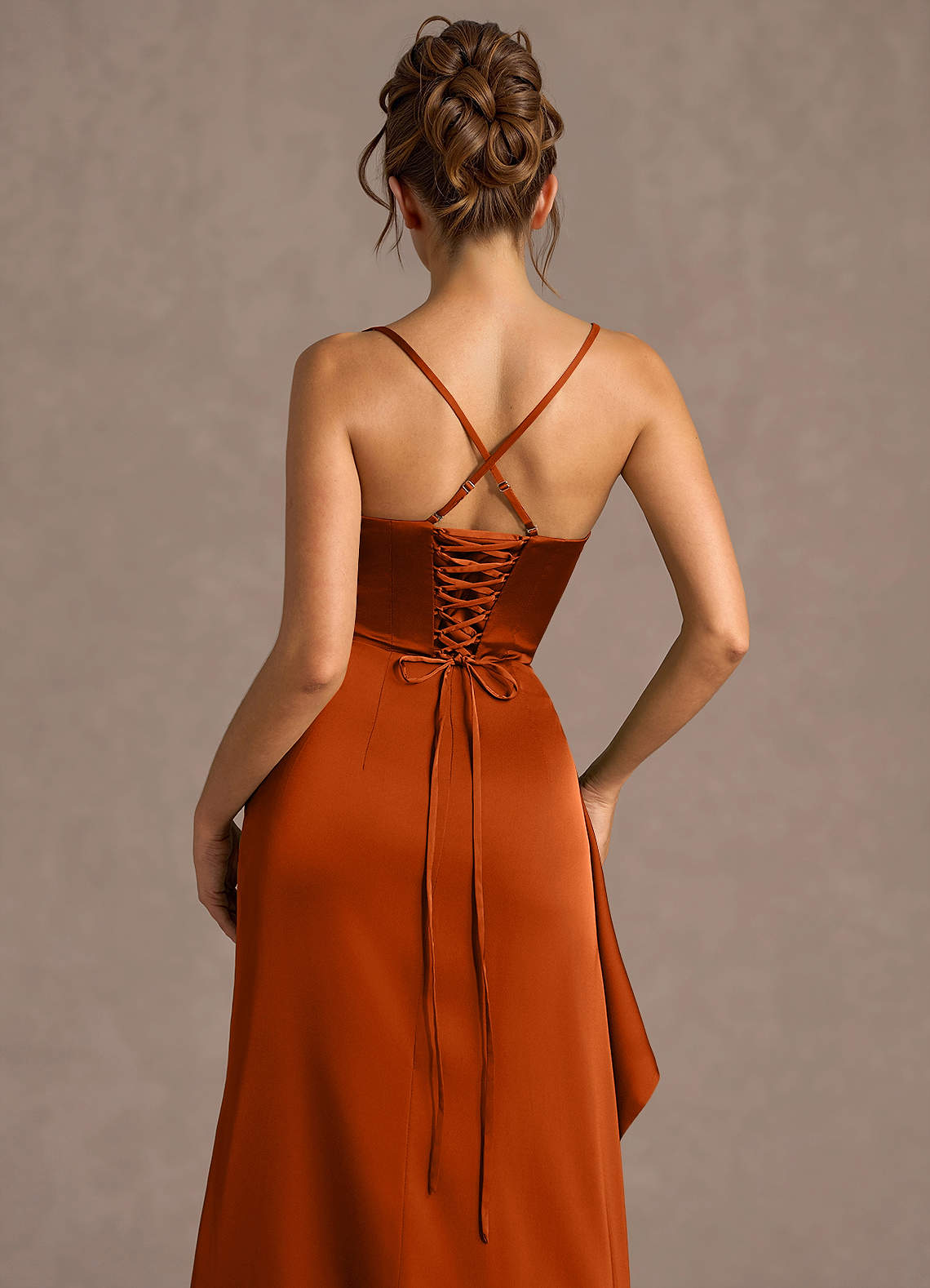 Thora Rust Open Back Prom Dress