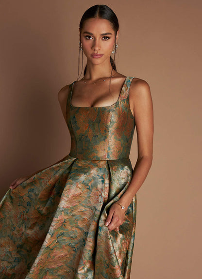 Ainslee Vintage Teal Maxi Dress  Dress