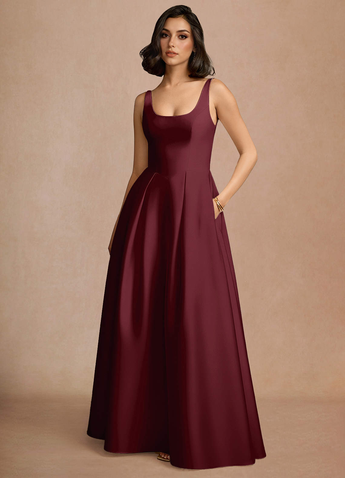 Olivia Wine Maxi Dress