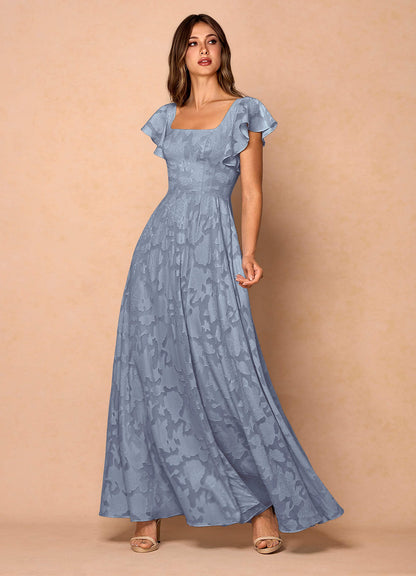 Anna Powder Blue Ruffled Maxi Dress