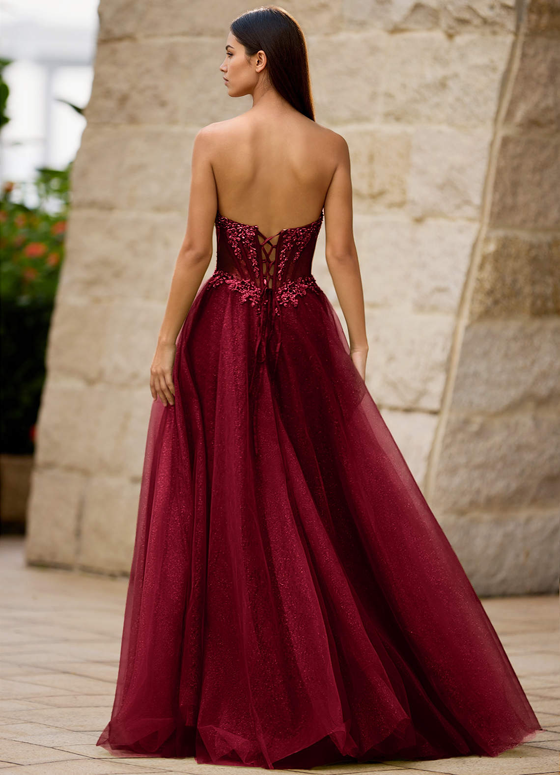 Brilliance Red Glitter Prom Dress  Dress