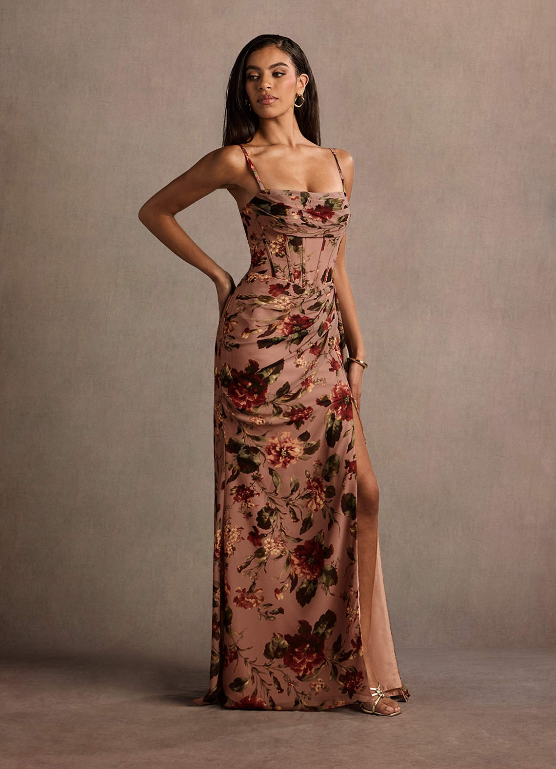 Aurra Mauve Multi Maxi Dress  Dress