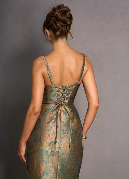 Calantha Vintage Teal Maxi Dress  Dress