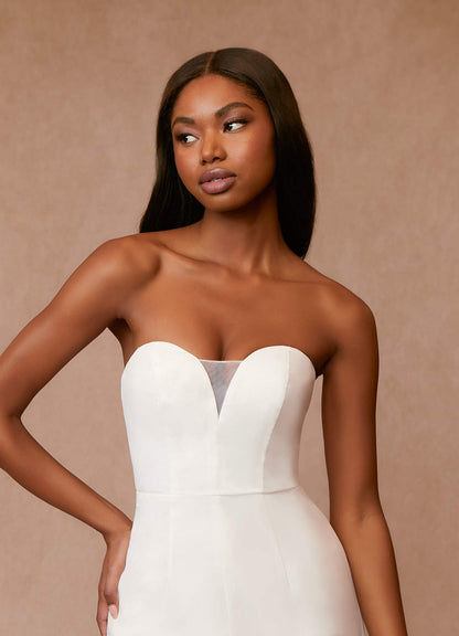 Diamond White Pant Styles Strapless Chiffon Dress