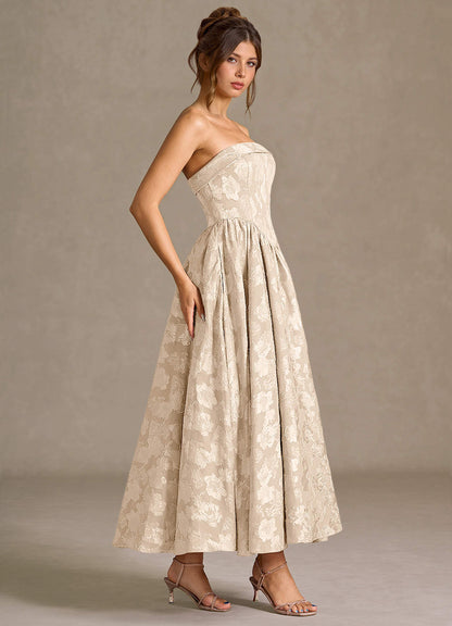 Mila Cream Midi Dress