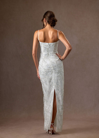 Diamond White Sheath Lace Dress