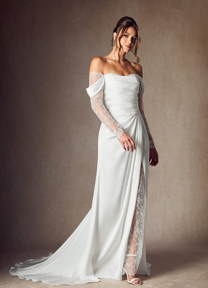 Diamond White A-Line Sweetheart Neckline Lace Dress
