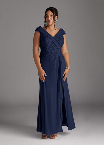 Dark Navy A-Line Lace Dress