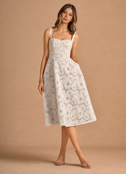 Liz White Midi Dress  Dress